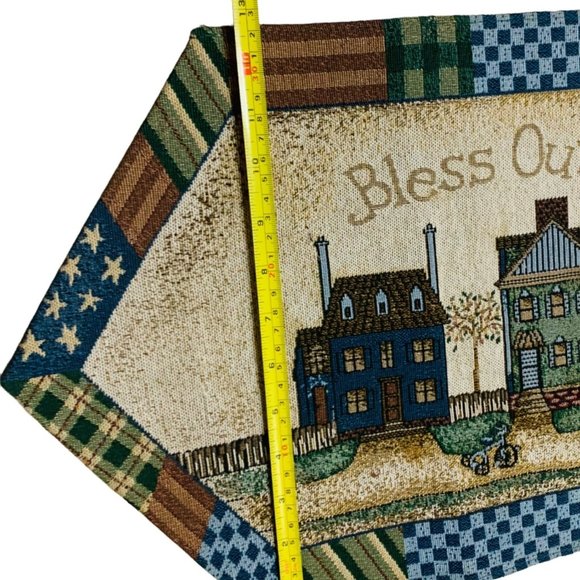 Lifestyle Placemat Table Runner Tapestry Bless House Fall Rustic Farmhouse Set 5 - Picture 8 of 10